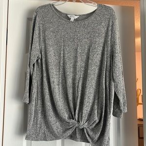 Market & Spruce grey sweater, tie front size XL
